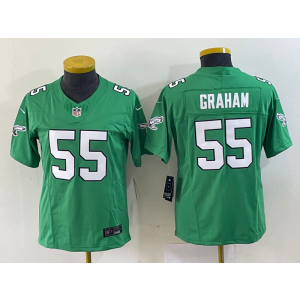 Nike Eagles 55 Brandon Graham Green 2023 F.U.S.E Vapor Limited Women Jersey