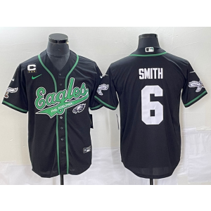 Nike Eagles 6 DeVonta Smith Black Baseball Vapor Limited Men Jersey with C patch Nike Eagles 6 DeVonta Smith Black Baseball Vapor Limited Men Jersey with C patch