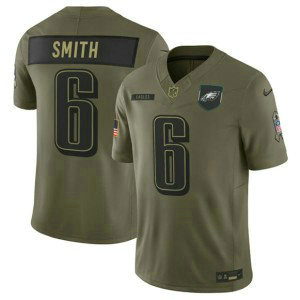 Nike Eagles 6 DeVonta Smith Olive 2025 Salute to Service F.U.S.E. Vapor Limited Men Jersey Nike Eagles 6 DeVonta Smith Olive 2025 Salute to Service F.U.S.E. Vapor Limited Men Jersey