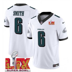 Nike Eagles 6 DeVonta Smith White 2025 Super Bowl LIX F.U.S.E. Vapor Limited Men Jersey Nike Eagles 6 DeVonta Smith White 2025 Super Bowl LIX F.U.S.E. Vapor Limited Men Jersey