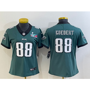 Nike Eagles 88 Dallas Goedert Green 2023 Super Bowl LVII Vapor Limited Women Jersey