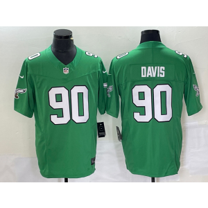 Nike Eagles 90 Jordan Davis Kelly Green 2023 F.U.S.E Vapor Limited Men Jersey Nike Eagles 90 Jordan Davis Kelly Green 2023 F.U.S.E Vapor Limited Men Jersey