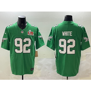 Nike Eagles 92 Reggie White Kelly Green 2025 Super Bowl LIX F.U.S.E. Vapor Limited Men Jersey