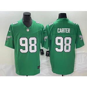Nike Eagles 98 Carter Green 2023 F.U.S.E Vapor Limited Men Jersey Nike Eagles 98 Carter Green 2023 F.U.S.E Vapor Limited Men Jersey