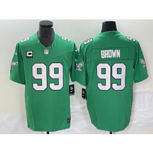 Nike Eagles 99 Jerome Brown Green 2023 F.U.S.E Vapor Limited Men Jersey with C patch Nike Eagles 99 Jerome Brown Green 2023 F.U.S.E Vapor Limited Men Jersey with C patch
