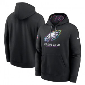 Nike Eagles Black 2024 Crucial Catch Club Pullover Hoodie