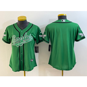 Nike Eagles Blank Green Baseball Vapor Limited Women Jersey