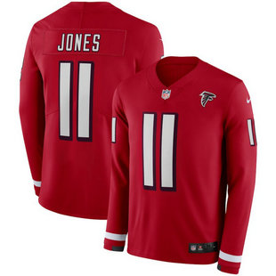 Nike Faclons #11 Julio Jones Red Therma Long Sleeve Jersey Nike Faclons #11 Julio Jones Red Therma Long Sleeve Jersey