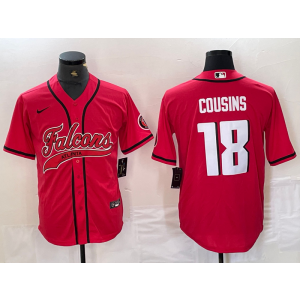 Nike Falcons 18 Kirk Cousins Red Vapor Baseball Limited Men Jersey