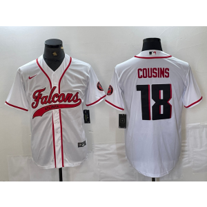 Nike Falcons 18 Kirk Cousins White Vapor Baseball Limited Men Jersey