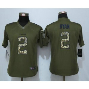 Nike Falcons 2 Matt Ryan Green Salute To Service Women Limited Jersey