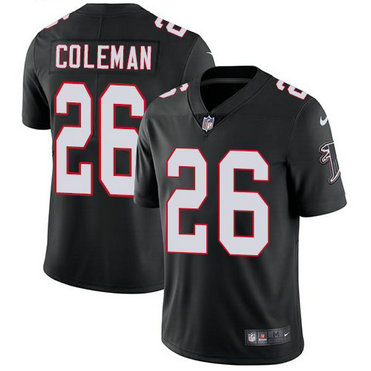 Nike Falcons 26 Tevin Coleman Black Vapor Untouchable Limited Jersey Nike Falcons 26 Tevin Coleman Black Vapor Untouchable Limited Jersey