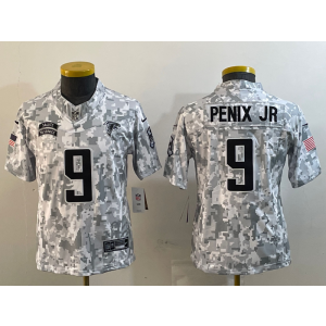 Nike Falcons 9 Penix JR Arctic Camo 2024 F.U.S.E. Salute to Service Limited Women Jersey (Runs Small)