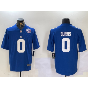 Nike Giants 0 Burns Blue Team Logo Vapor Limited Men Jersey