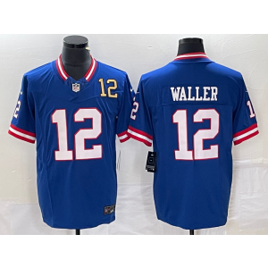 Nike Giants 12 Darren Waller Royal 2023 F.U.S.E Vapor Limited Men Jersey