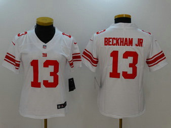 Nike Giants 13 Odell Beckham Jr. White Vapor Untouchable Women Limited Jersey