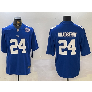 Nike Giants 24 James Bradberry Blue Team Logo F.U.S.E. Vapor Limited Men Jersey