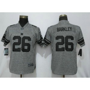 Nike Giants 26 Saquon Barkley Gray Gridiron Gray Vapor Untouchable Limited Women Jersey