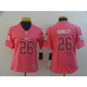 Nike Giants 26 Saquon Barkley Pink Women Jersey Nike Giants 26 Saquon Barkley Pink Women Jersey