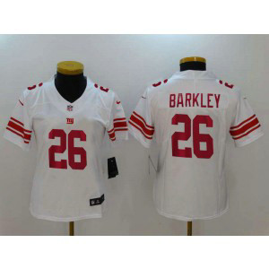 Nike Giants 26 Saquon Barkley White Vapor Untouchable Limited Women Jersey