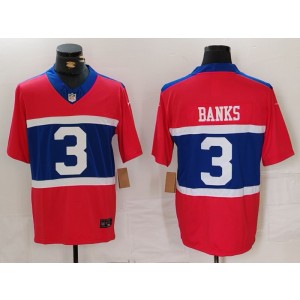 Nike Giants 3 Banks Red 2024 F.U.S.E. Vapor Limited Men Jersey