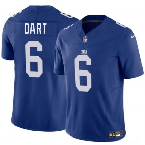 Nike Giants 6 Jaxson Dart Blue 2025 Draft F.U.S.E. Vapor Limited Men Jersey