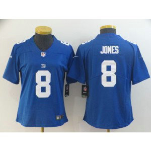 Nike Giants 8 Daniel Jones Blue Vapor Untouchable Limited Women Jersey