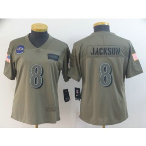 Nike Giants 8 Daniel Jones Olive 2019 Salute To Service Limited Women Jersey