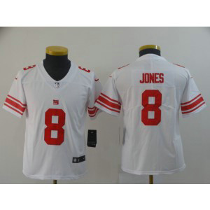 Nike Giants 8 Daniel Jones White Vapor Untouchable Limited Youth Jersey