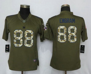 Nike Giants 88 Evan Engram Green Women Salute To Service Limited Jersey