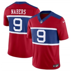 Nike Giants 9 Malik Nabers Red 2024 F.U.S.E. Vapor Limited Men Jersey