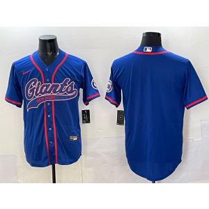 Nike Giants Blank Blue Baseball Vapor Limited Men Jersey