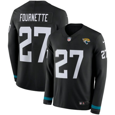 Nike Jaguars #27 Leonard Fournette Black Therma Long Sleeve Jersey Nike Jaguars #27 Leonard Fournette Black Therma Long Sleeve Jersey