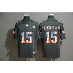 Nike Jaguars 15 Gardner Minshew II 2019 Black Salute To Service USA Flag Fashion Limited Men Jersey