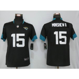 Nike Jaguars 15 Gardner Minshew II Black Vapor Untouchable Limited Women Jersey