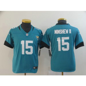 Nike Jaguars 15 Gardner Minshew II Teal Vapor Untouchable Limited Youth Jersey