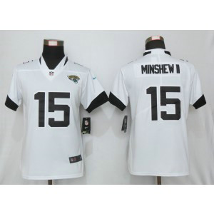 Nike Jaguars 15 Gardner Minshew II White Vapor Untouchable Limited Women Jersey