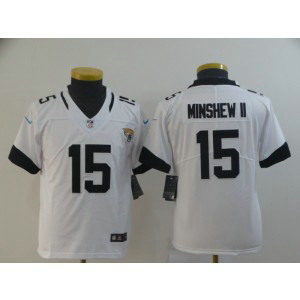 Nike Jaguars 15 Gardner Minshew II White Vapor Untouchable Limited Youth Jersey