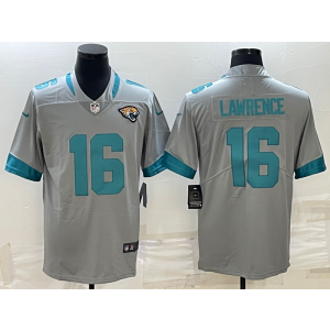 Nike Jaguars 16 Trevor Lawrence Grey Vapor Limited Men Jersey Nike Jaguars 16 Trevor Lawrence Grey Vapor Limited Men Jersey