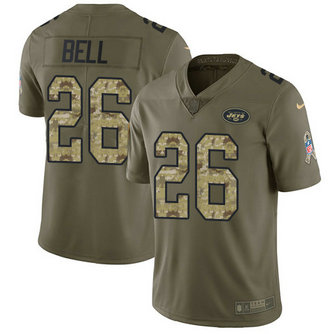 Nike Jets #26 Le'Veon Bell Olive And Camo Men's Stitched NFL Limited 2017 Salute To Service Jersey Nike Jets #26 Le'Veon Bell Olive And Camo Men's Stitched NFL Limited 2017 Salute To Service Jersey