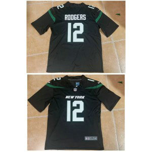 Nike Jets 12 Aaron Rodgers Black Vapor Untouchable Limited Men Jersey Nike Jets 12 Aaron Rodgers Black Vapor Untouchable Limited Men Jersey