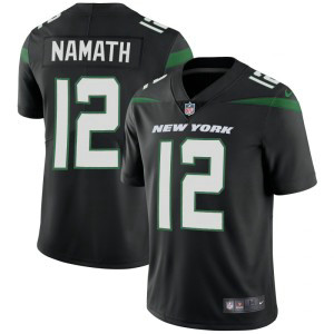 Nike Jets 12 Joe Namath Black New 2019 Vapor Untouchable Limited Youth Jersey