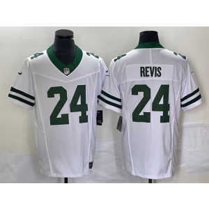 Nike Jets 24 Darrelle Revis White 2023 F.U.S.E Vapor Limited Men Jersey