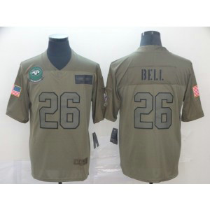 Nike Jets 26 Le'Veon Bell 2019 Olive Salute To Service Limited Men Jersey Nike Jets 26 Le'Veon Bell 2019 Olive Salute To Service Limited Men Jersey