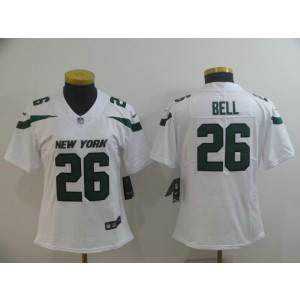 Nike Jets 26 Le'Veon Bell White New 2019 Vapor Untouchable Limited Women Jersey