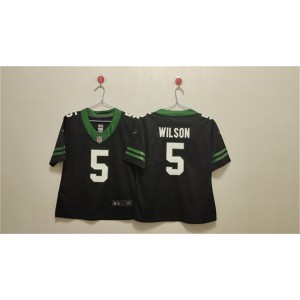 Nike Jets 5 Garrett Wilson Black Vapor Untouchable Limited Women Jersey(Run Small)