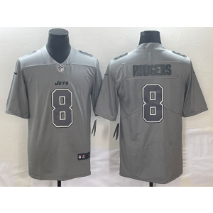 Nike Jets 8 Aaron Rodgers Grey Vapor Limited Men Jersey