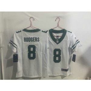 Nike Jets 8 Aaron Rodgers White Vapor Limited Youth Jersey