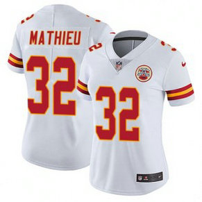 Nike Kansas City Chiefs 32 Tyrann Mathieu White Vapor Untouchable Limited Women Jersey