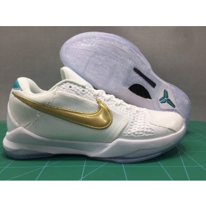 Nike Kobe 5 White Gold Shoes
